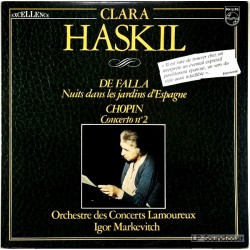 CHOPIN DE FALLA PIANO CONCERT CLARA HASKIL     PHILPS 6570 591