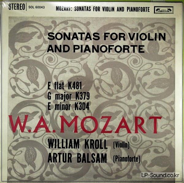 MOZART SONATAS FOR VIOLIN AND PIANO/KROLL/BALSAM VOL1