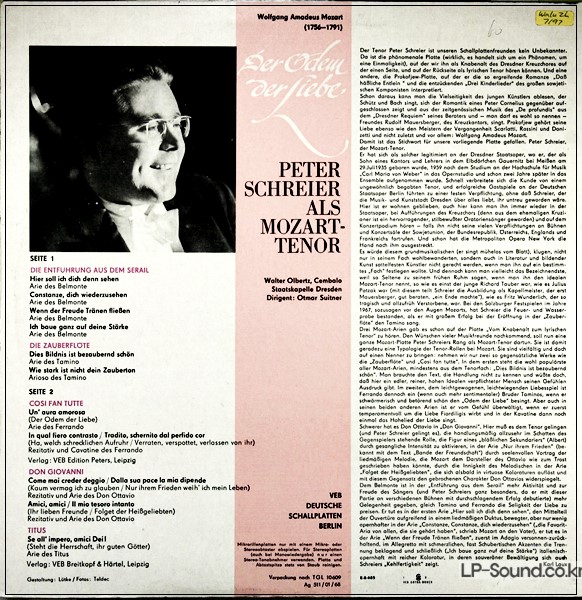 (PETER SCHREIER ALS MOZART-TENOR DER ODEM DER LIEBE  ETE 8 25 772