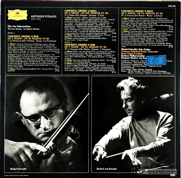 VIVALDI THE FOUR SEASONS HERBERT VON KARAJAN   DG 2530 296