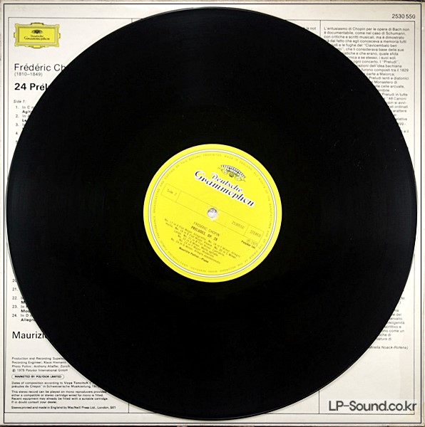 CHOPIN - 24 PRELUDES - MAURIZIO POLLINI, PIANO  DG 2530 550
