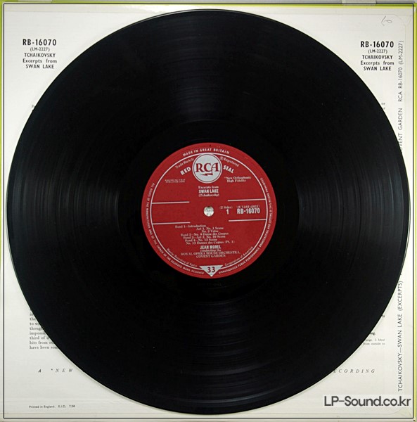 TCHAIKOVSKY - EXCERPTS FROM SWAN LAKE / JEAN MOREL  RCA  RB 16070