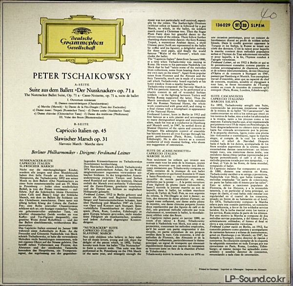 TCHAIKOVSKY NUTCRACKER SUITE & CAPRICCIO ITALIEN SLAVIC MARCH  136 029