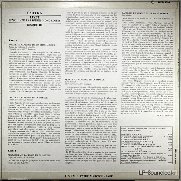CZIFFRA LISZT HUNGARIAN RHAPSODIES 3 X LP EMI