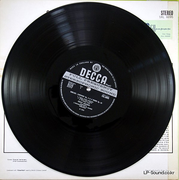 SIBELIUS NO.4 ANSERMET ORIG DECCA SXL 6095