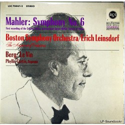 MAHLER SYMPHONY NO.6 BERG LE VIN LEINSDORF- RCA LSC-7044 1-2 2LP