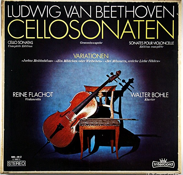 BEETHOVEN REINE FLACHOT CELLO SONATAS 3 LP STEREO INTERCORD