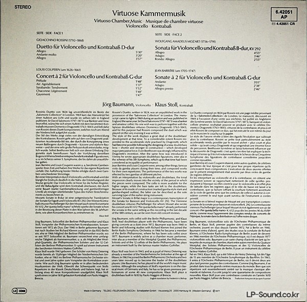 JORG BAUMANN,KLAUS STOLL–VIRTUOSE KAMMERMUSIK/ VIRTUOSO
