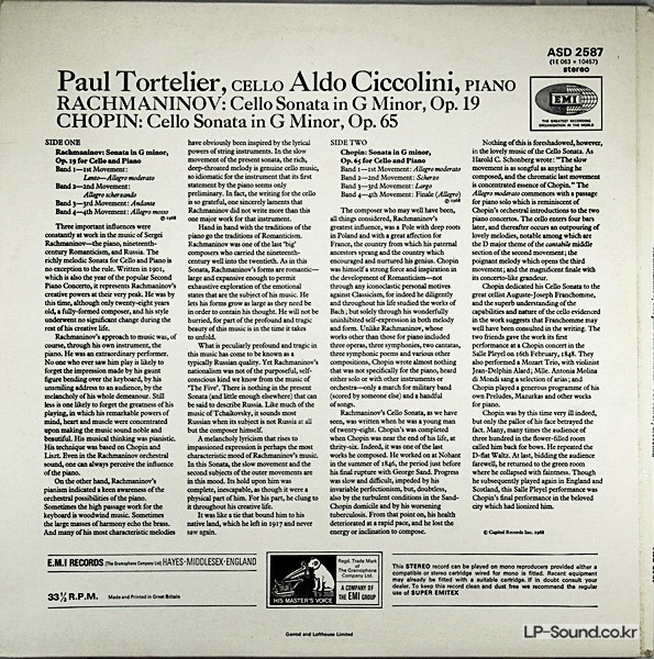 PAUL TORTELIER & CICCOLINI SONAT ORIG ASD 2587