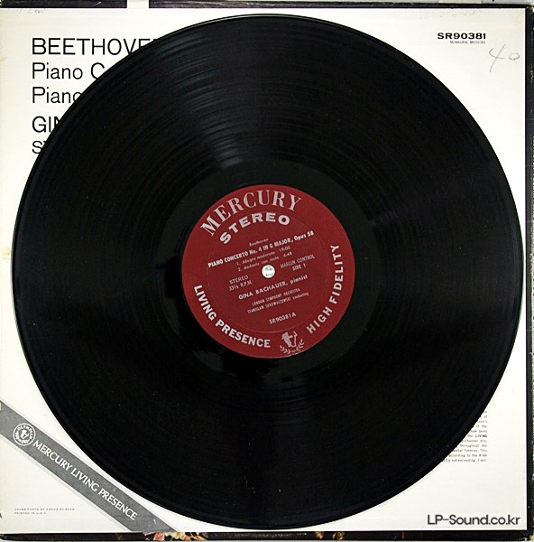 BEETHOVEN PIANO CONCERTO NO.4 & SONATA NO.9 GINA BACHAUER SR 90381