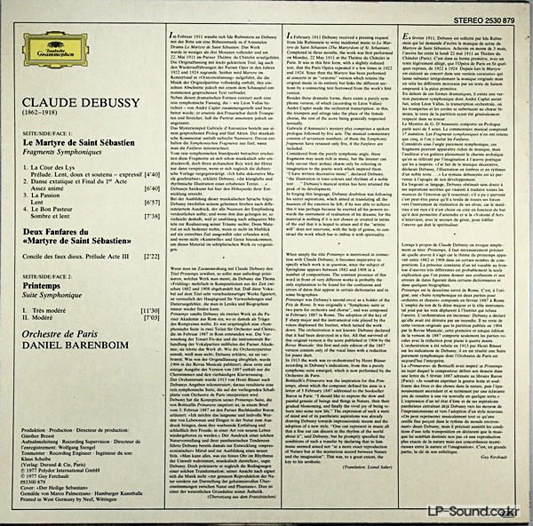 DEBUSSY LA MER / PRéLUDE À L'APRES-MIDI D'UN FAUNE / PRINTEMPS 2530 879