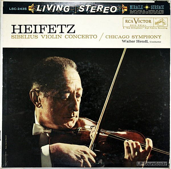 SIBELIUS VIOLIN CONCERTO LP JASCHA HEIFETZ LSC-2435