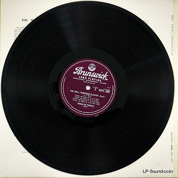 ROSALYN TURECK BACH THE WELL TEMPERED CLAVIER AXTL 1037 VOL.2