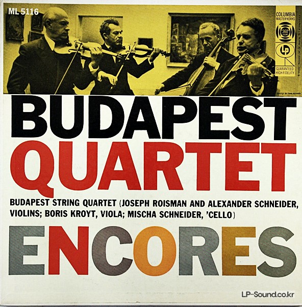 BUDAPEST STRING QUARTET ENCORES  ML 5116