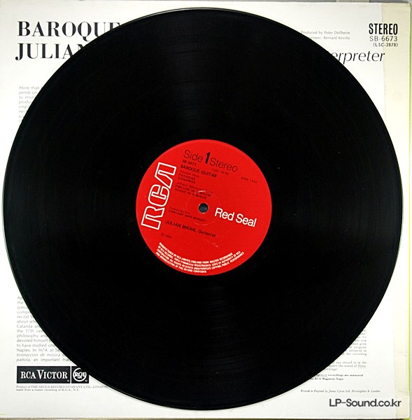 JULIAN BREAM BAROQUE GUITAR RCA VICTOR RED SEAL LSC-2878